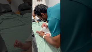 Baby’s First Adjustment for Constipation Relief shorts chiropractic chiropractor newborn baby [upl. by Bone]