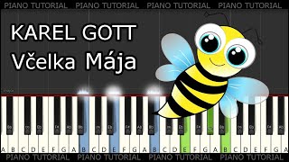 Karel Gott  Včelka Mája piano tutorial  noty [upl. by Hutton]