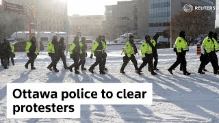 Ottawa protests police will clear protesters out soon [upl. by Aicitan334]