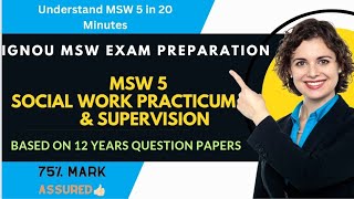 MSW 5 social work practicum and supervisionexam preparationexam revisionignouignouuniversity [upl. by Cathe]