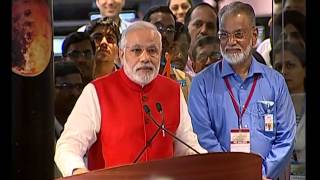 PM witnesses insertion of Mars Orbiter Mission into Martian orbit at ISRO Full event [upl. by Erotavlas]