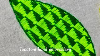 como bordar una durazno leaf stitch embroidery puntillas para servilletas de una sola vuelta [upl. by Daggna]