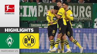 Sancho with his First Goal After Returning  Bremen  Dortmund 12  Highlights [upl. by Arabeila]