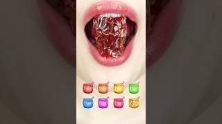 ASMR RAINBOW HONEY EMOJI FOOD 무지개 꿀 이모지 먹방 sped up [upl. by Nemrak970]