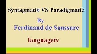 Syntagmatic amp Paradigmatic  analysis of language in urdu amp Hindi [upl. by Egerton209]