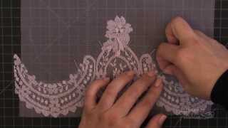 How to Make a Lace Applique using Blanket Hand Stitch Technique [upl. by Nylrebma]