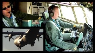 Lockheed C130 Hercules Landing Cockpit View in Full HD1080p [upl. by Follansbee]