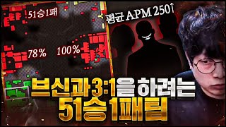 50승 1패 초고수팀 깨기 평균 APM이 무려 250이상ㄷㄷ [upl. by Colfin]