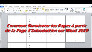 COMMENT NUMEROTER LES PAGES EN COMMENÇANT PAR LA PAGE DINTRODUCTION SUR WORD [upl. by Octavian]