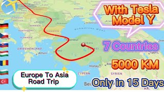 Europe To Asia RoadTrip Overland Road Trip with Tesla Electric Car To Asia Europe Tour [upl. by Bowe241]