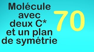 703éme cas Molécule avec deuc carbones asymétrique présentant un plan de symétrie [upl. by Nosned]