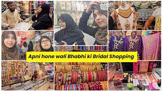 Bhai ki dulhan ki bari tayar krne gai sari shopping mummy k sath mil kar karachi se ki Bridal shop [upl. by Ahsiener288]