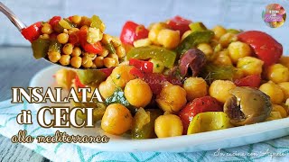 INSALATA di CECI ESTIVA  ricetta facile e gustosa CON PEPERONI e SALSA AL BASILICO 🌱 [upl. by Etteiluj34]