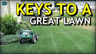 Two KEY STEPS To A GREAT LAWN  Aeration and Dethatching Before Overseeding [upl. by Rochelle825]