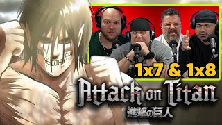 First time watching Attack on Titan reaction episodes 1X7 amp 1X8 Sub [upl. by Neurath]