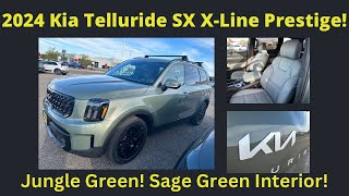 In Depth Review of the 2024 Kia Telluride SX XLine Prestige Jungle Green With Sage Interior [upl. by Berte]