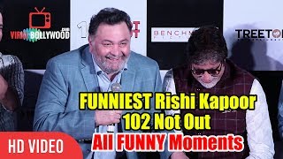 FUNNIEST Rishi Kapoor With Amitabh Bachchan  102 Not Out Song Launch Funny Moments [upl. by Zanas890]