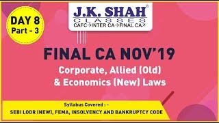 Final CA Nov19 Revision Lectures  Law Day 8 of 11Part 3 [upl. by Cordier]