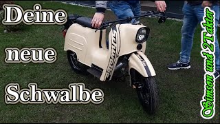 Simson Schwalbe KR51 1 vollendet breite Felgen tiefer kurze Sitzbank JW Sport Vape [upl. by Sorazal125]