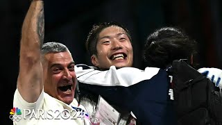 Hong Kongs Cheung Ka Long defends gold medal in dramatic foil final  Paris Olympics  NBC Sports [upl. by Akirdnahs652]