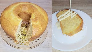 كيكة الفانيليا مع صوص أبيض vanilla cake recipe [upl. by Nerwal]