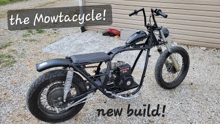 Jobes mowtacycle build plans  getting started minibike with real tires and suspension [upl. by Hochman141]