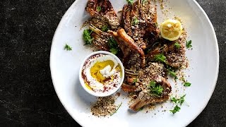 Charred lamb rib chops with aromatic dukkah  13 April 2016 [upl. by Enaej561]