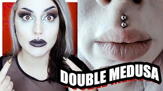 Double Medusa Piercing  Pain amp Healing Process [upl. by Tnelc]