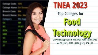 Expected TNEA 2023 cut off for Top Engineering Colleges for Food Technology Engineering [upl. by Aihsyla]