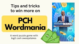 PCH Wordmania Tips and Tricks to Win More Often [upl. by Mortensen]