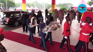 Amissah Arthurs mortal remains arrive at AICC for filing past [upl. by Bibeau]