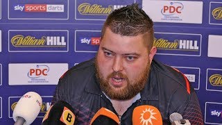 Michael Smith POST MATCH PRESS CONFERENCE  73 LOSS over Michael van Gerwen [upl. by Ynohtnaeoj]