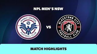 Manly United FC vs Blacktown City FC Match Highlights [upl. by Frolick297]