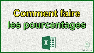 Comment faire les pourcentages sur excel [upl. by Pleasant]