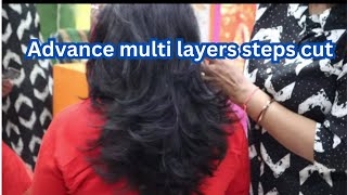 Advance multi layers onion steps haircut straight silky medium hair ko bounce dene ke liye ye cut [upl. by Elana693]