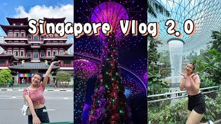 【Vlog 27】Singapore Vlog EP2✨参观佛牙寺🤩Garden By The Bay灯光秀超好看😍去新加坡怎么能不去Jewel Changi Airport呢❤️ [upl. by Yren584]