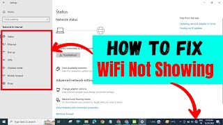 How To Fix WiFi Is Not Showing In Windows 10  Fix Missing WiFi [upl. by Haggi]