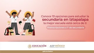 Conoce 10 opciones para estudiar la secundaria en Iztapalapa Preinscripción 1° secundaria [upl. by Anekam371]