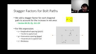 CE 414 Lecture 05 Computing Net Area for Staggered Connections 20240118 PRERECORDED [upl. by Aneekan976]