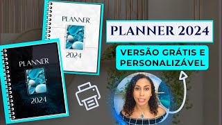 Planner 2024 para baixar e imprimir  com versões grátis completa e personalizável no canva [upl. by Sheffie935]