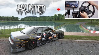 Drifting HAUNTED Touge quotGRIM Reaperquot Skyline 4K wSteering Wheel  Assetto Corsa [upl. by Forest]