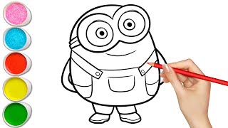 How To Draw Bob From Minions Step by Step Drawing Guide Kids Easy Drawing [upl. by Bixler568]