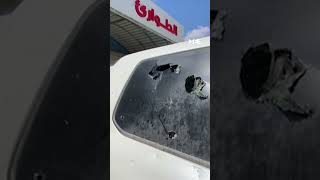 Unrwa vehicles are riddled with bullet holes from Israeli gunfire [upl. by Ahsekahs]