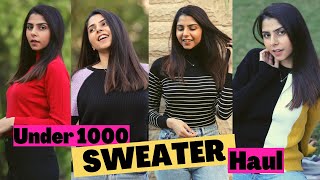 SWEATER HAUL UNDER 1000  Affordable Myntra Winter Wear Haul [upl. by Krik309]