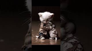 Crying kittens in the storm aicat aivideo meow cat shorts sadcat [upl. by Ahtelra]