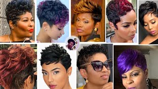 100Best Short PIXIE HAIRCUT Hairstyles For Black Women💕20232024 [upl. by Barbaresi]