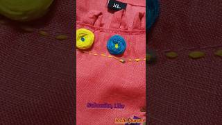 Diy embroidery on kutrti  Rose 🌹embroidery  woven rose embroidery Shorts [upl. by Adnuahsar]