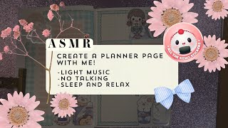 🎀 Create a Planner Page With Me  🌊 ASMR Planner Page  No Talking  Light Music  Relax and Sleep [upl. by Ultann]