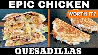 EPIC Chicken and Cheese Quesadillas on the Griddle  2 Ways  Worth the extra effort [upl. by Kimberli401]