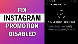 How to Fix Promotion Disabled on Instagram  You Cant Run Promotions [upl. by Eilatam]